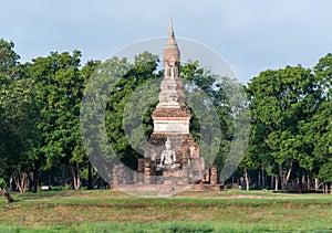 The most beautiful Viewpoint Historic temple of Sukhothai Historical Park, Thailand