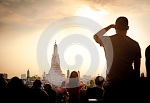 The most beautiful Viewpoint Wat Arun,Buddhist temple in Bangkok, Thailand