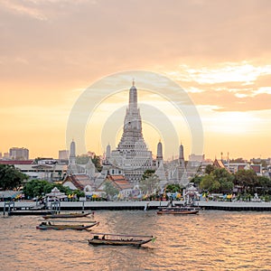 The most beautiful Viewpoint Wat Arun,Buddhist temple in Bangkok, Thailand