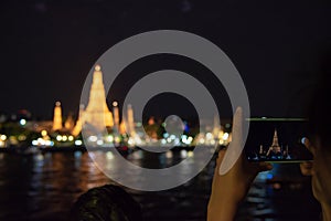 The most beautiful Viewpoint Wat Arun,Buddhist temple in Bangkok, Thailand