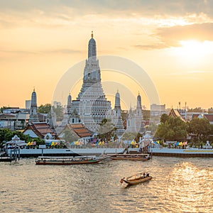 The most beautiful Viewpoint Wat Arun,Buddhist temple in Bangkok, Thailand.