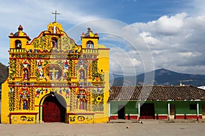 Guatemala, View on the most colour facade church in Guatemala photo