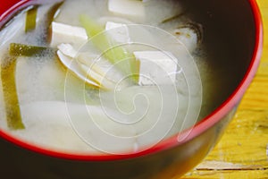 The most common white miso soup in Japan