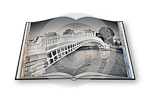 The most famous bridge in Dublin called `Half penny bridge`