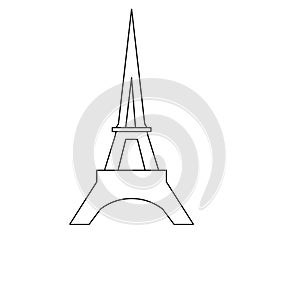 Most famous places in Paris as a vector Eiffel tower. Simple drawing without details