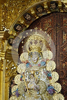 The Virgin of El Rocio in Santuario Nuestra Senora del Rocio in Andalusia photo