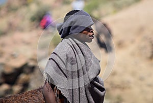 A Besotho shepherd in Lesotho