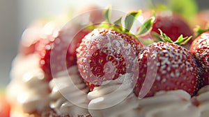 The Perfect Strawberry Shortcake With Powdered Sugar on Top photo