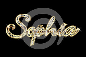 Most popular baby name Sophia gold diamonds bling bling photo