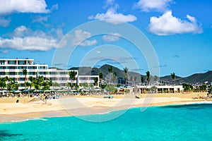 Maho beach, Philipsburg, St Maarten. photo
