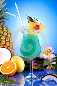 Most popular cocktails series - Blue Hawaiian