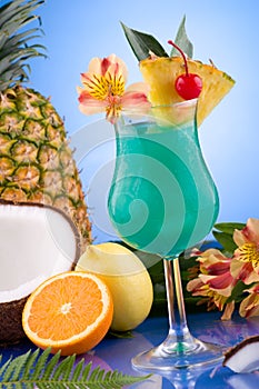 Most popular cocktails series - Blue Hawaiian