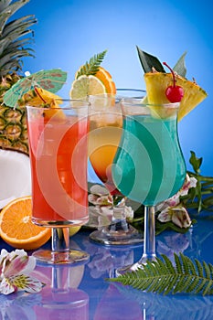 Most popular cocktails series - Mai Tai, Blue Hawa