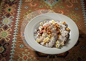 Most popular Egyptian National dish - Koshari.