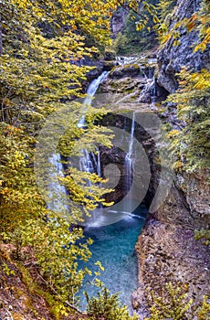 The most popular route in the Ordesa Valley, from the Pradera de Ordesa to the Cola de Caballo waterfall photo