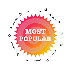 Most popular sign icon. Bestseller symbol. Vector