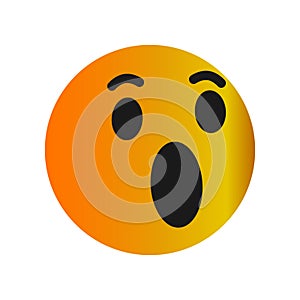 Most popular social media surprise web icon illustrated with yellow mix orange color