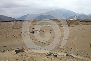 Most prominent archaeological site, Caral, Peru