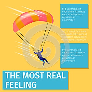 The Most Real Feeling Banner with Skydiver Flying