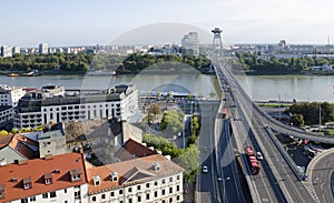 The Most SNP bridge in Bratislava, Slovakia