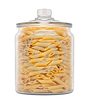 Mostaccioli Pasta in a Glass Apothecary Jar
