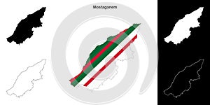 Mostaganem outline map