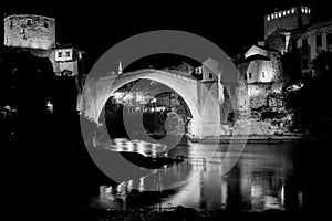 Mostar Bridge - Bosnia Herzegovina - Black and White