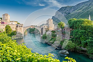 Mostar bridge in Bosnia photo