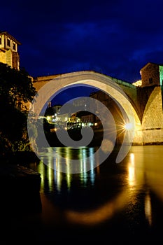 Mostar bridge night view, Bosnia and Herzegovina