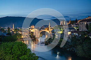 Mostar at Dusk, Bosnia and Herzegovina