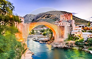 Mostar, Stari Most bridge in Bosnia and Herzegovina