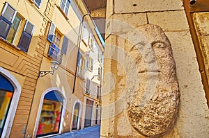 Mostasu dele Cosere sculpture on Corso Goffredo Mameli, Brescia, Italy photo
