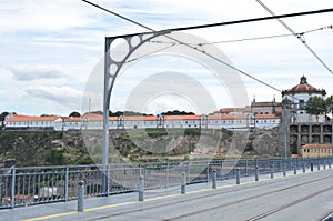 Mosteiro da Serra do Pilar, Railway Wires and Structure from Dom LuÃ­s I Bridge in Porto, Portugal
