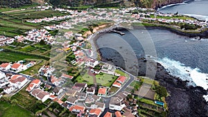 Mosteiros town on Sao Miguel island, Azores, beautiful old buildings