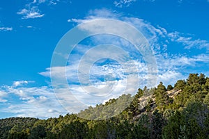 Mostly Sunny Skies above a Pinyon Juniper Woodland