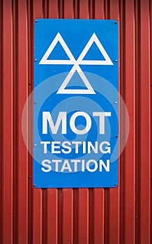 MOT Testing Station Sign photo