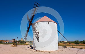 Mota del Cuervo windmills in Cuenca at Castile la Mancha