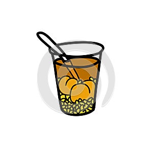 Mote con huesillo chilean drink doodle icon, vector illustration photo
