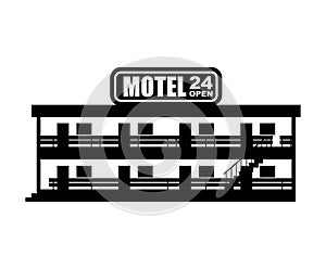 Motel icon. Small Cheap hotel Vector illustration.