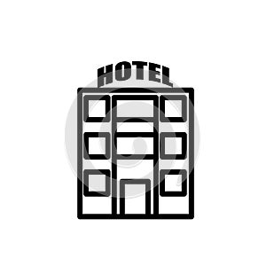 Motel icon vector isolated on white background, Motel sign , line or linear sign, element design in outline style