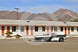Motel in the Mojave Desert along Route 66 photo