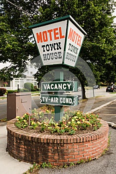 Motel Town House sign, in downtown Bedford, Pennsylvania