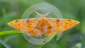 Moth on blade of grass