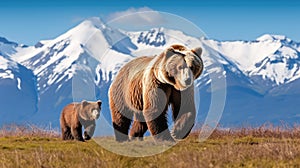 mother alaska brown bear