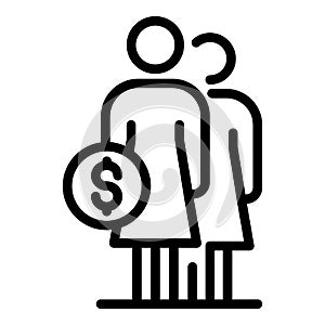 Mother allowance icon, outline style