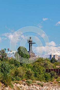 Mother Armenia Statue or Mayr hayastan. Monument located in Victory Park, Yerevan city, Armenia.