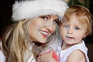 Mother and baby christmas hat