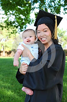 Mother and Baby at Graduation