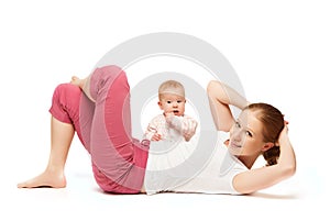 Mother and baby gymnastics, yoga exercises