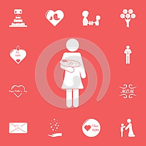 mother with a baby icon. Detailed set of mother day icons. Premium graphic design. One of the collection icons for websites, web